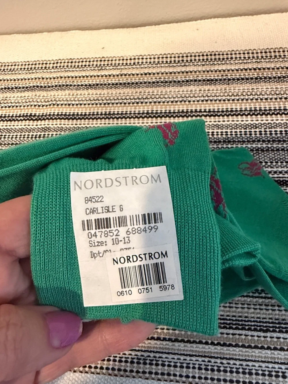 Polo Ralph Lauren Green‎ Pony Logo Dress Socks NWT Size 10-13 Nordstrom
